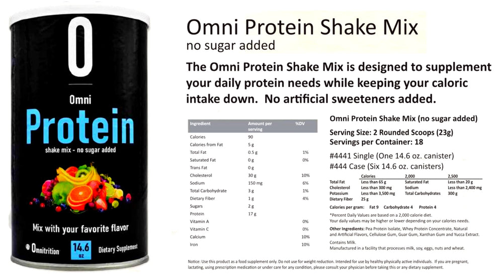 Artist Unknown Omnipro Protein Shake Mix scoop illustrating easy, measured servings.