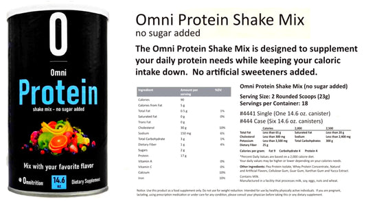 Artist Unknown Omnipro Protein Shake Mix scoop illustrating easy, measured servings.
