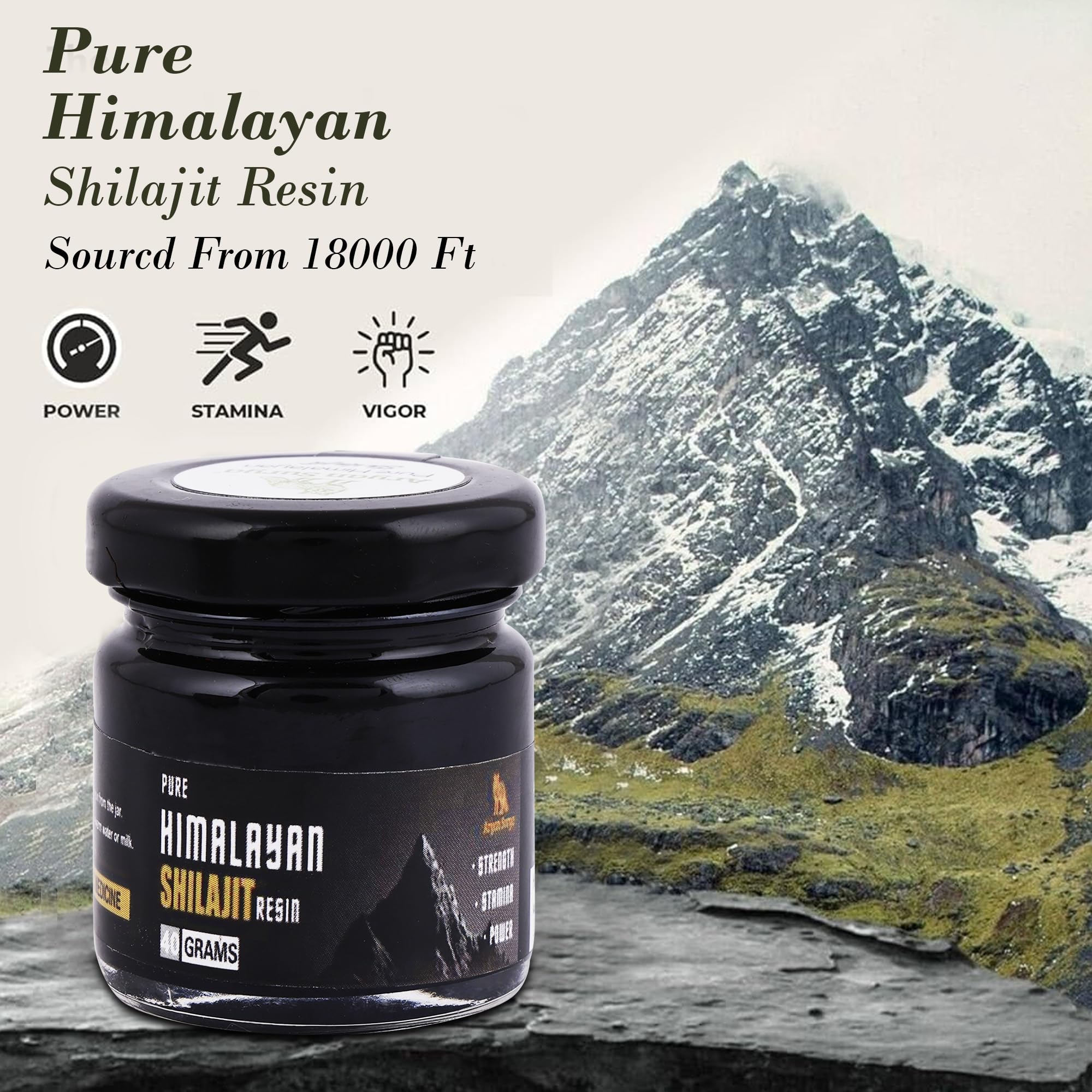 Aryan Surya Shilajit resin glass with milk supports routine vitality.