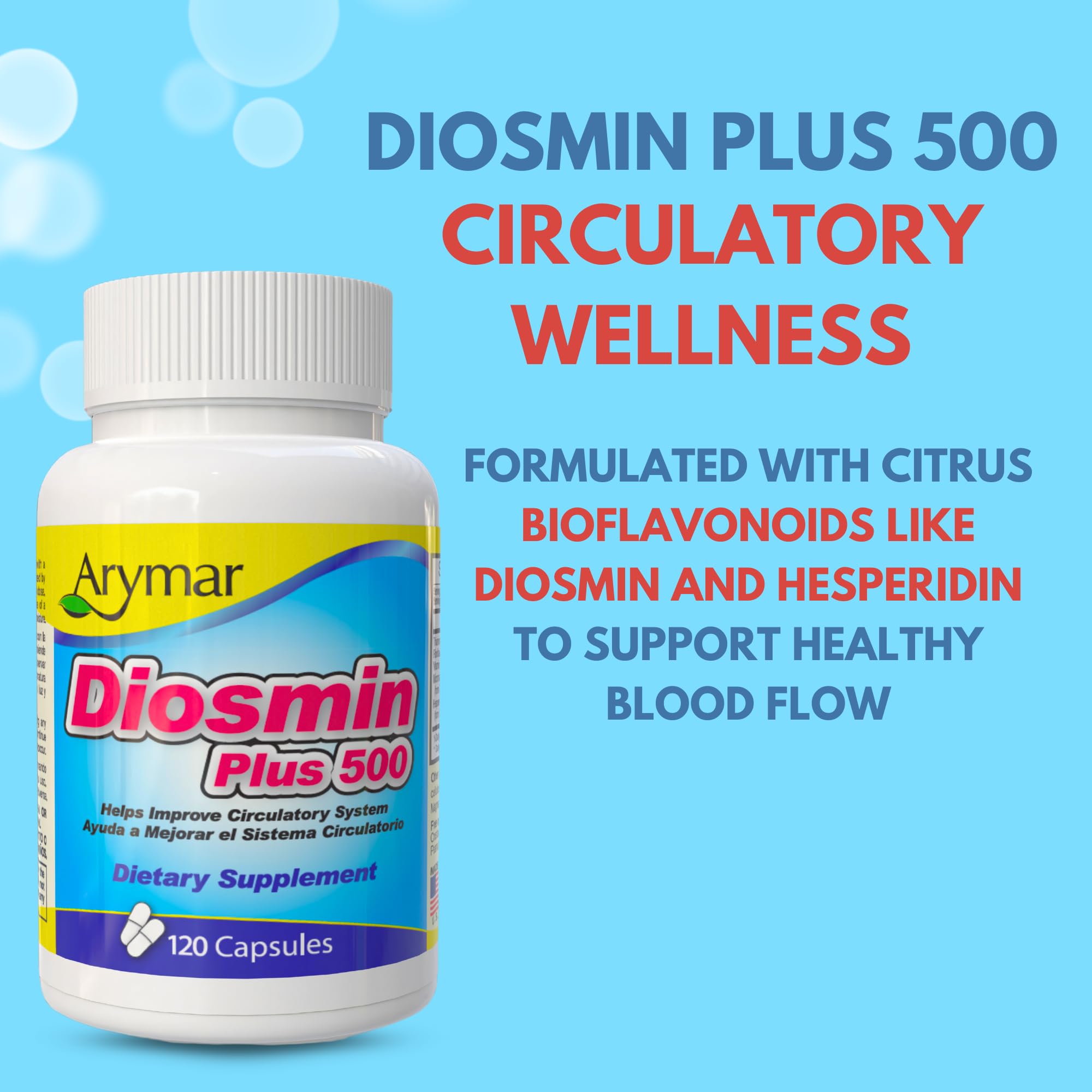Arymar Diosmin Plus 500 scene suggests day long leg comfort.