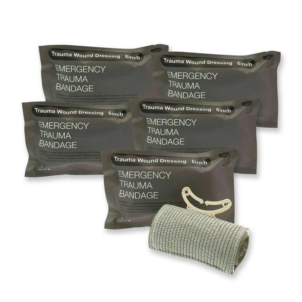 ASA TECHMED 5-pack emergency trauma bandage with 6-inch coverage for fast bleeding control