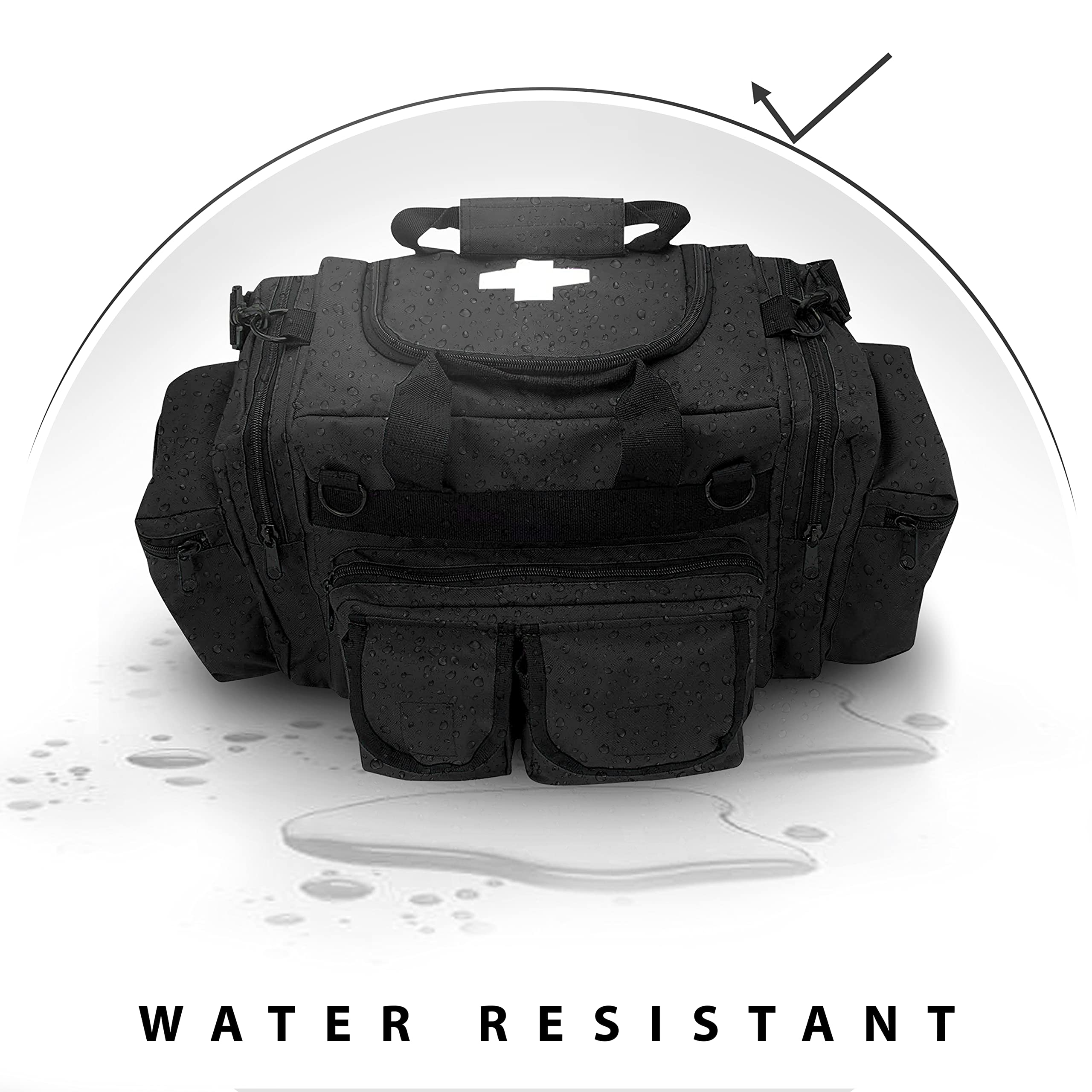 ASA TECHMED First Aid Responder Bag black color option for durable portability.