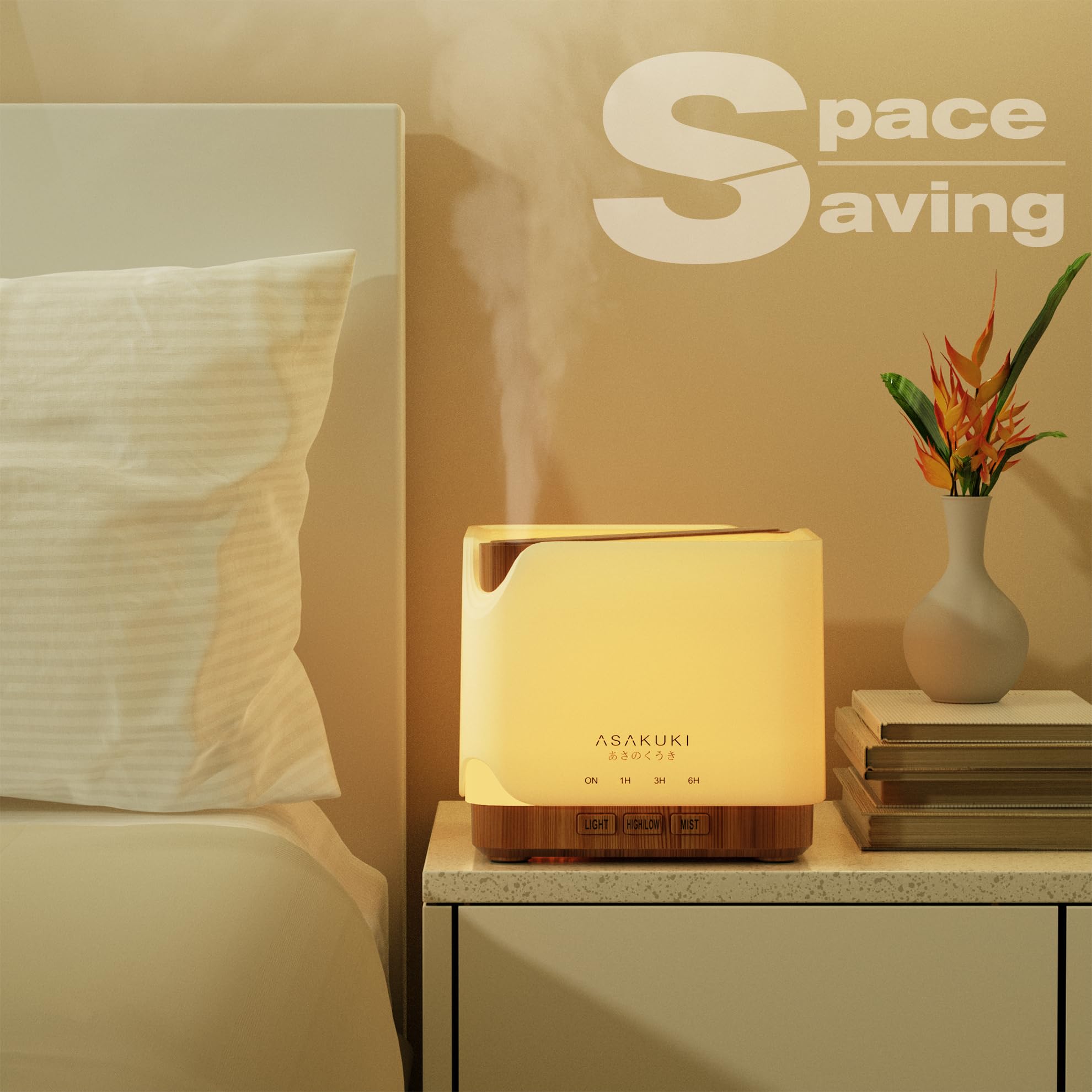 ASAKUKI diffuser with auto-off safety feature for worry-free use