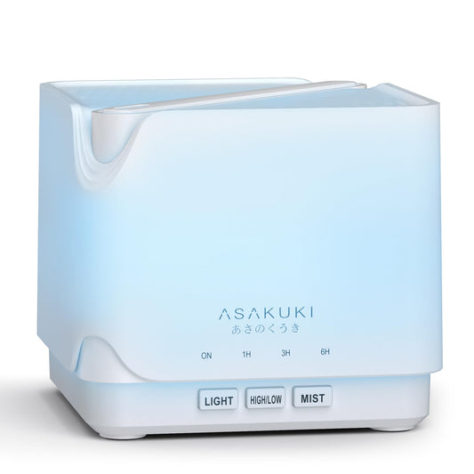 ASAKUKI diffuser with 700 ml tank for long-lasting aromatherapy sessions.