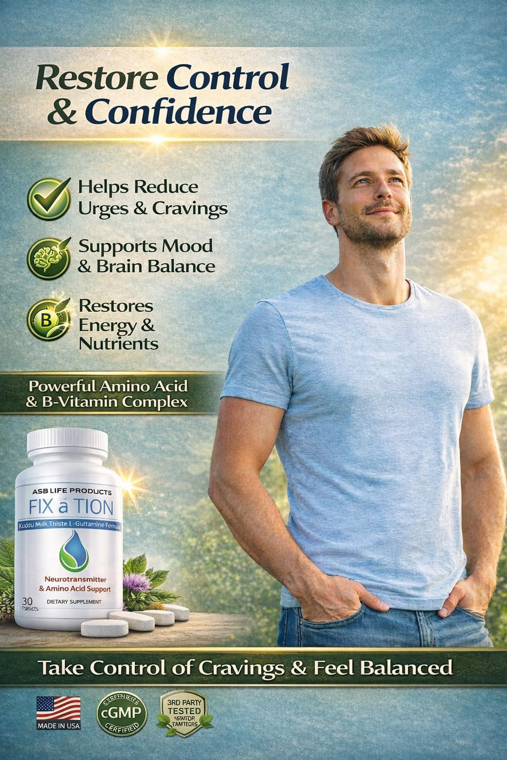 ASB Life Kudzu Milk Thistle Glutamine blend highlighted for natural detox support