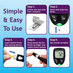 Ascensia Contour Next strips compatible with all Contour Next meters.