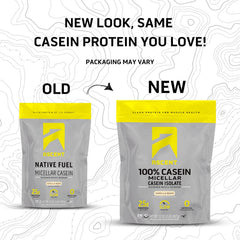 Close-up of Ascent Casein Vanilla Bean label highlighting gluten-free features