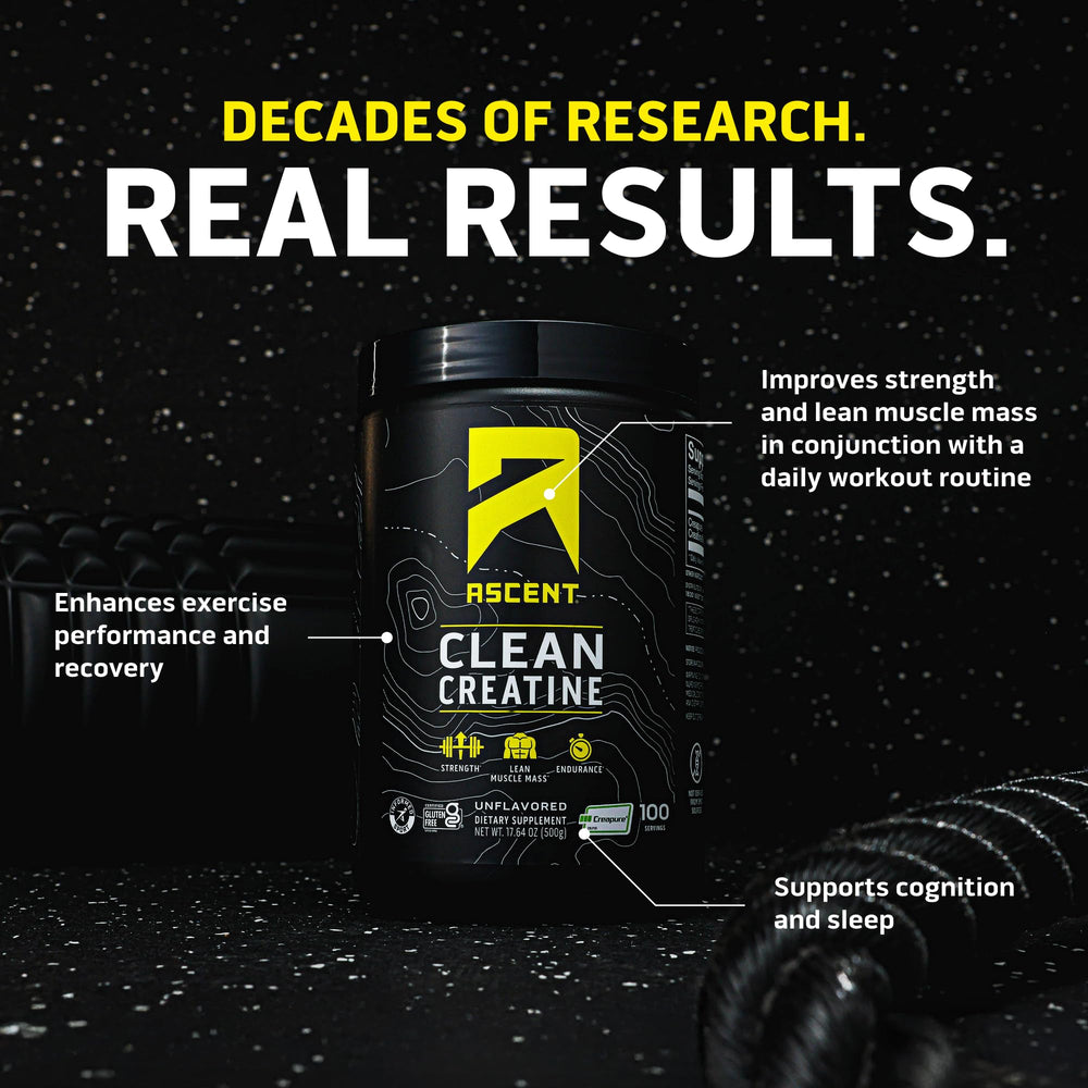 Ascent Clean Creatine scoop for precise 5 g servings and easy mixing