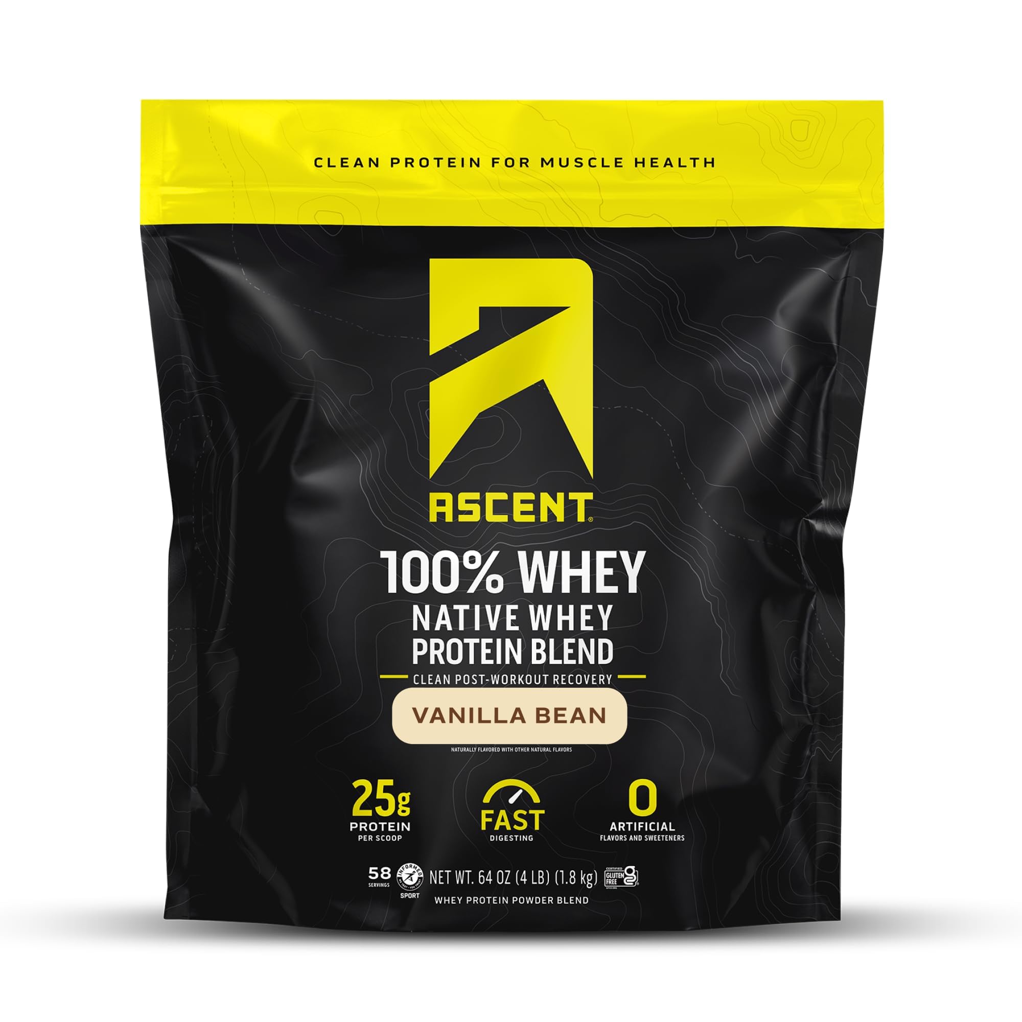 Ascent native whey bottle ready for post-workout shake