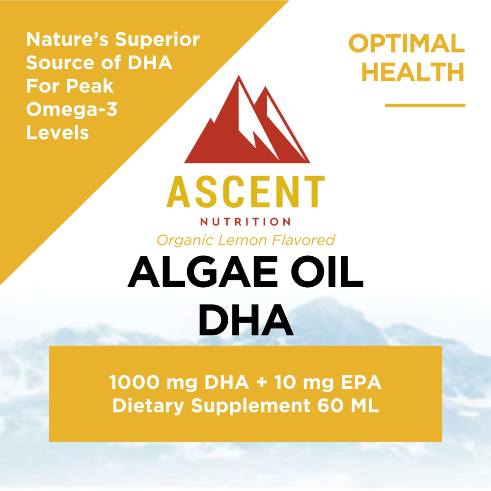 Ascent Nutrition 60 ml bottle close-up for a compact, travel-friendly omega-3.