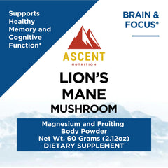 Ascent Nutrition Lion's Mane powder dual mycelium blend indicates richer active compounds