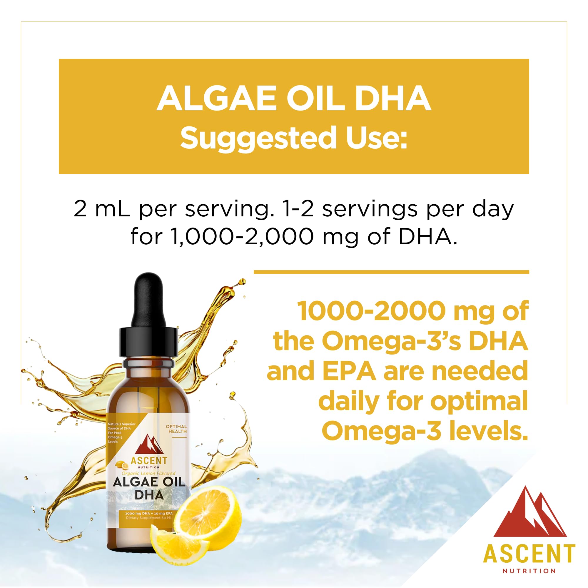 Ascent Nutrition vegan omega-3 from algae supports plant-based lifestyles.
