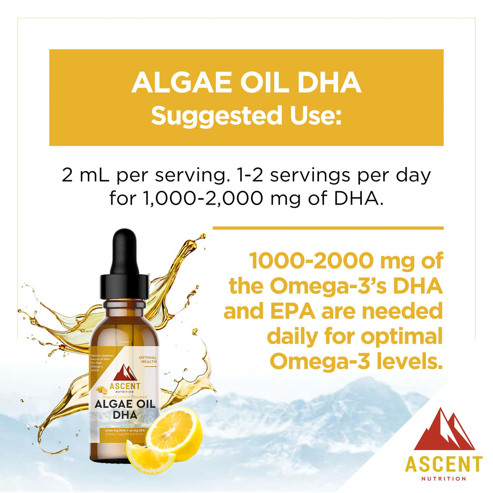 Ascent Nutrition vegan omega-3 from algae supports plant-based lifestyles.