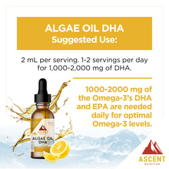 Ascent Nutrition vegan omega-3 from algae supports plant-based lifestyles.