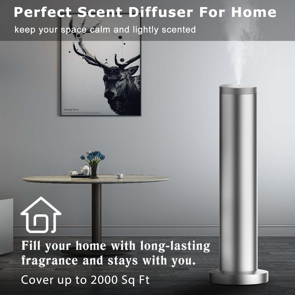 Ascentyer Sleek silver design complements modern decor.