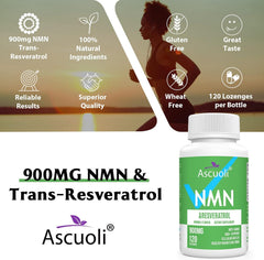Ascuoli NMN-Resveratrol 3-in-1 graphic illustrating a combined formula.