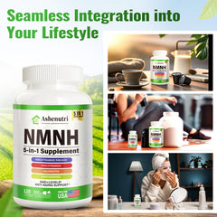 Ashenutri NMNH packaging with GMP-certified seal.