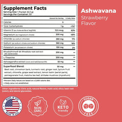 Magnesium and L-Theanine listed among ingredients for relaxation.