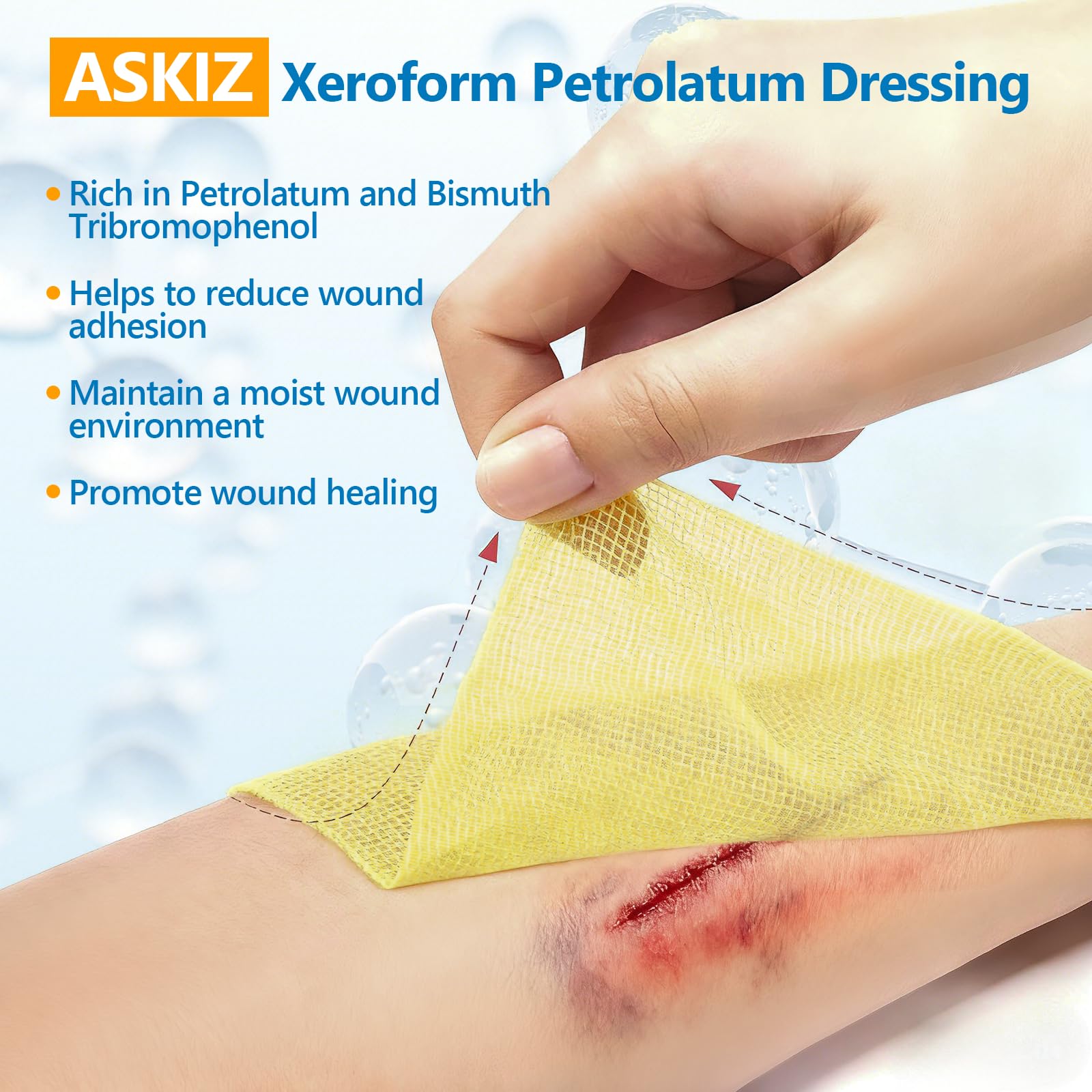 ASKIZ petrolatum dressing supports moisture-friendly skin care.