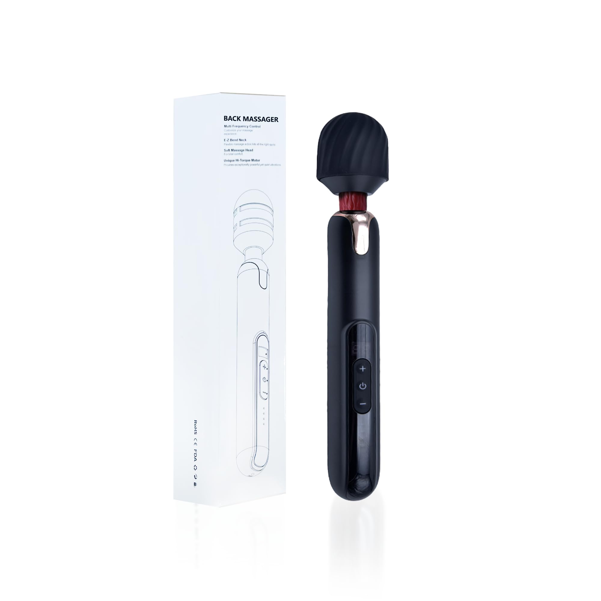 Asopal cordless back massager with long-handle reach for easy back relief