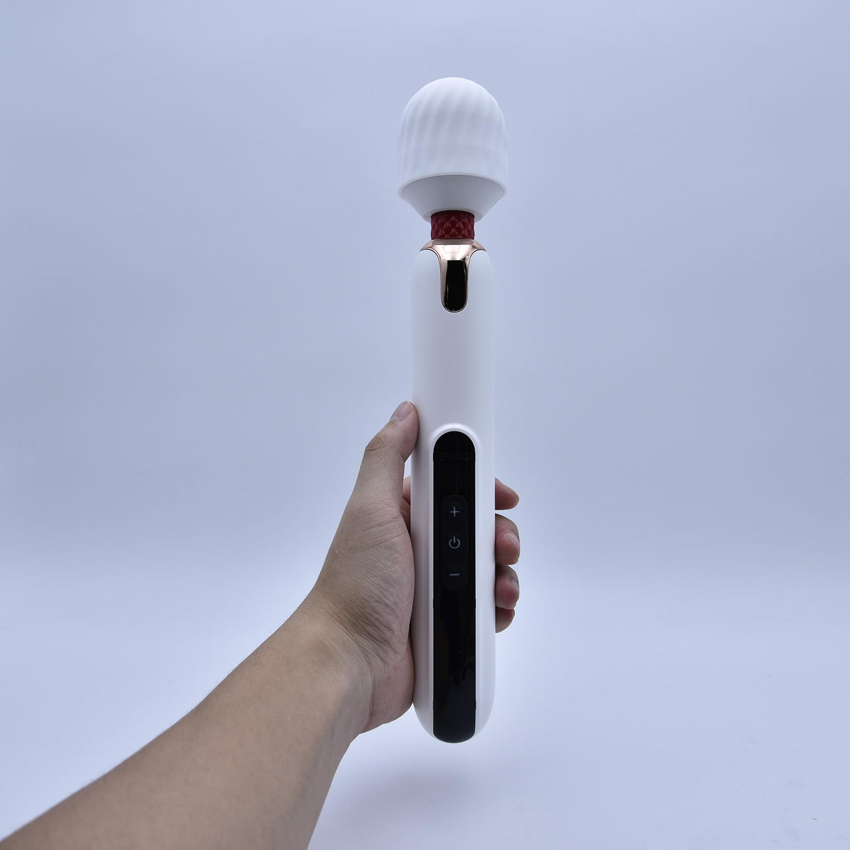 Asopal electric back massager, front view, long ergonomic handle for easy reach.