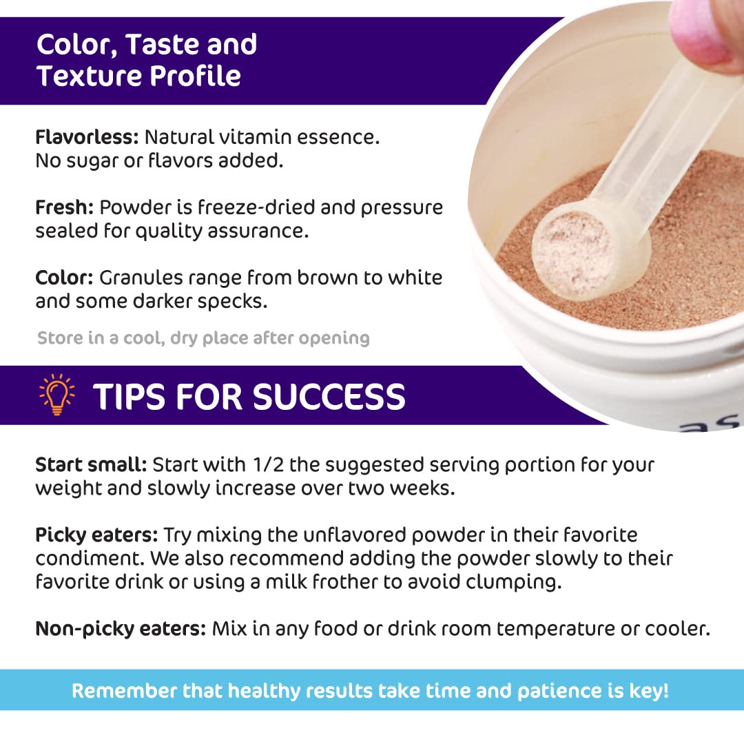 Scoop of Aspire Multi+ powder for accurate measurement before mixing