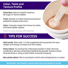 Scoop of Aspire Multi+ powder for accurate measurement before mixing