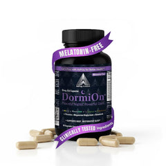 AsPray DormiOn bottle front with 60 capsules for natural, melatonin-free sleep support.