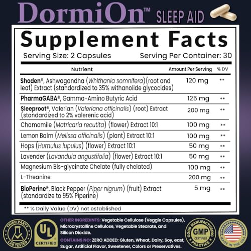 AsPray DormiOn capsules close-up highlighting vegan, non-habit forming formula.