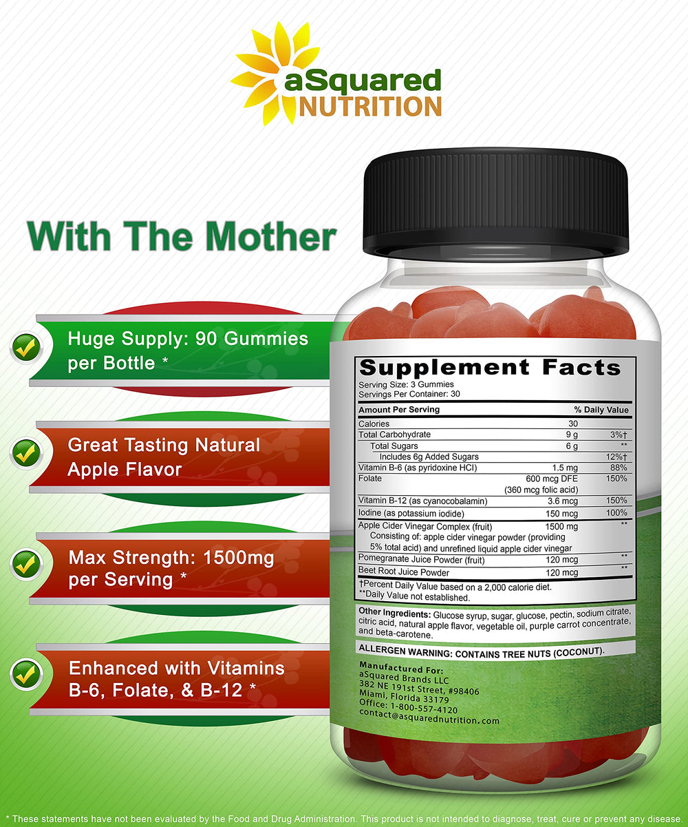 aSquared Nutrition The Mother section on the label emphasizes probiotics-rich nutrients.