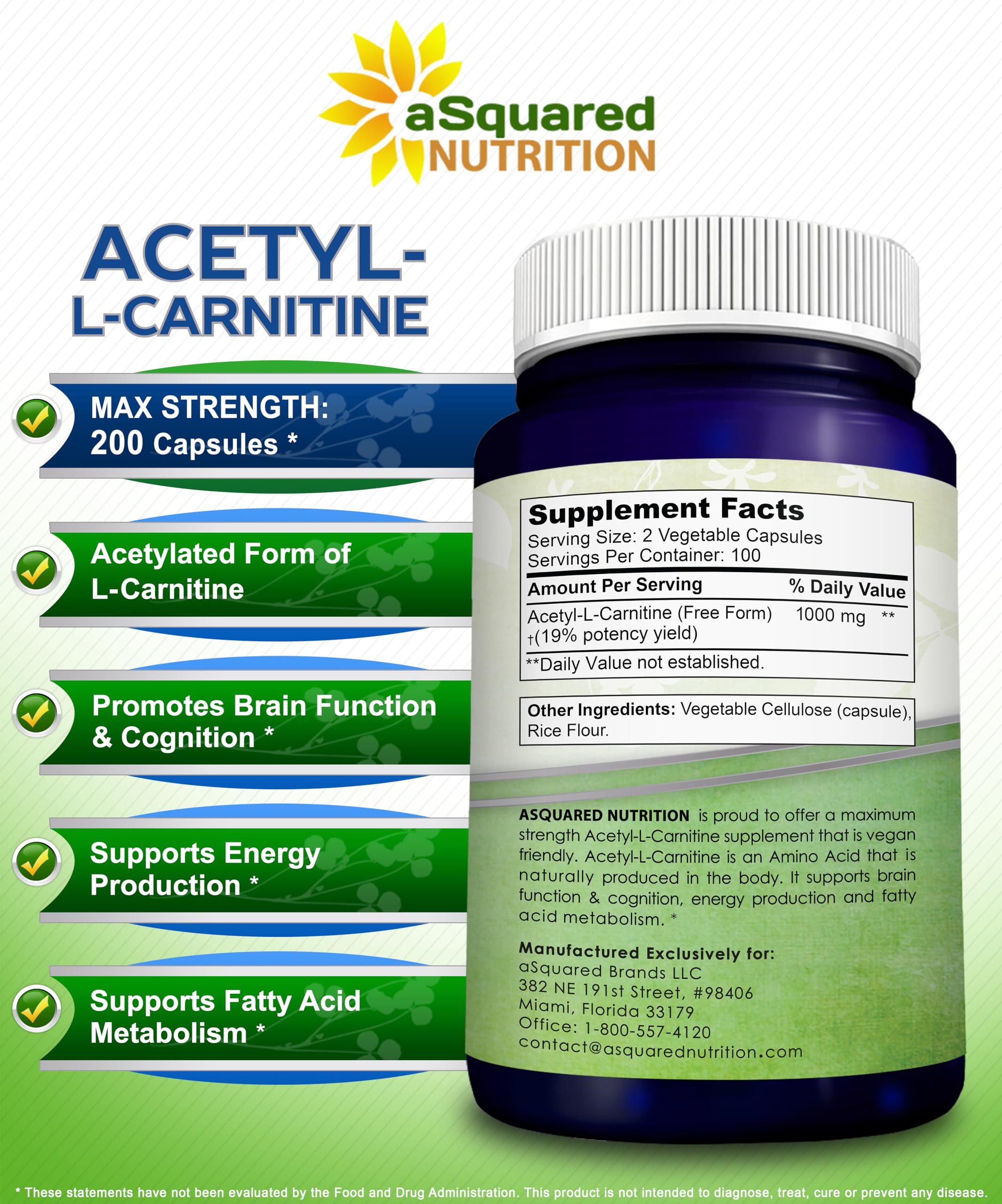 aSquared Nutrition Acetyl L-Carnitine capsule close-up shows smooth texture