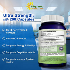 aSquared Nutrition DHEA 100mg bottle on a clean kitchen counter for daily wellness