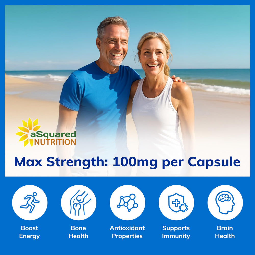 aSquared Nutrition DHEA 100mg bottle indicating 200-capsule extended supply