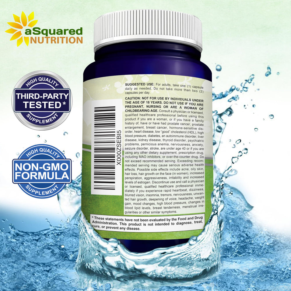 aSquared Nutrition DHEA 100mg packaging communicates quality and clarity