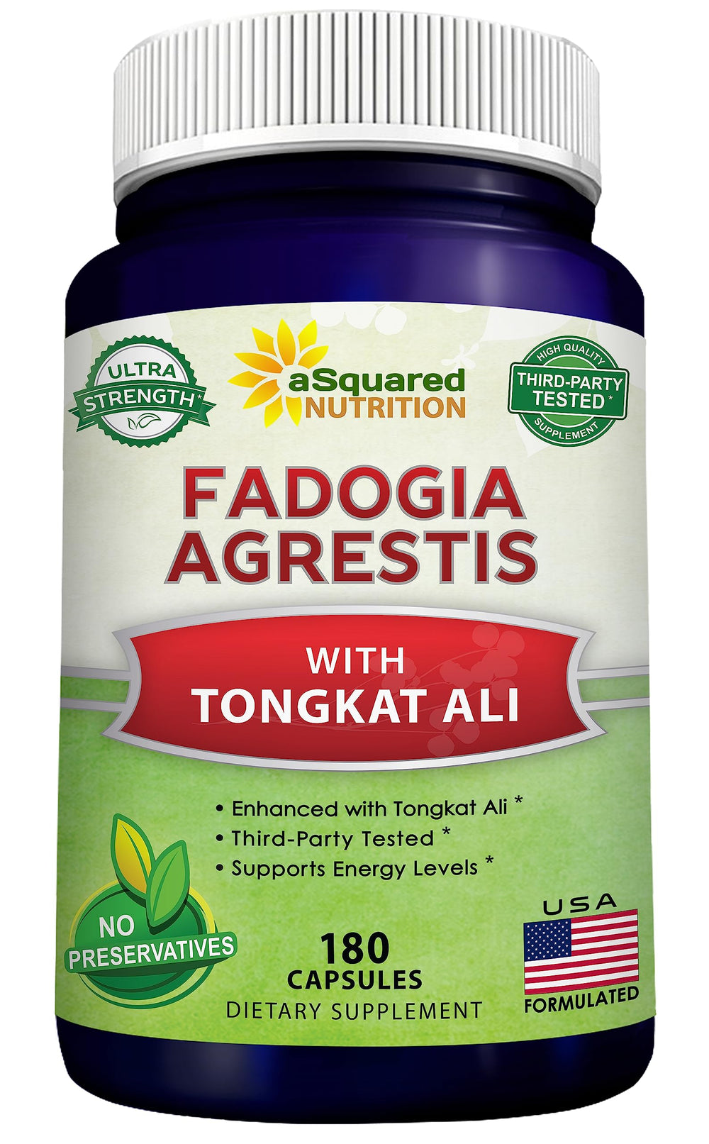 Asquared Nutrition Fadogia Agrestis bottle for daily energy support