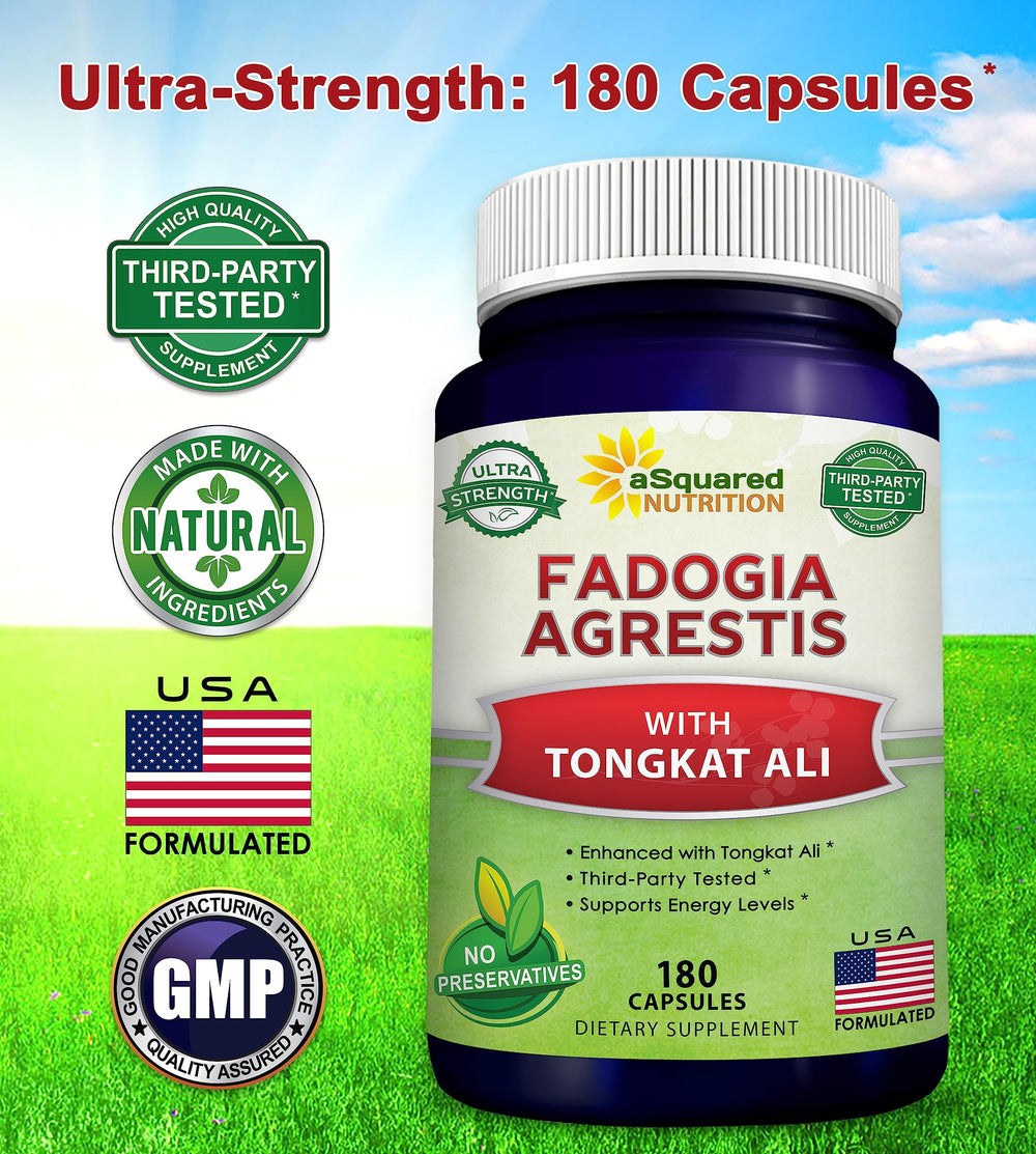 Asquared Nutrition ingredients scene highlighting Fadogia Agrestis and Tongkat Ali