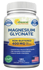 asquared nutrition magnesium glycinate 400mg bottle front for daily support