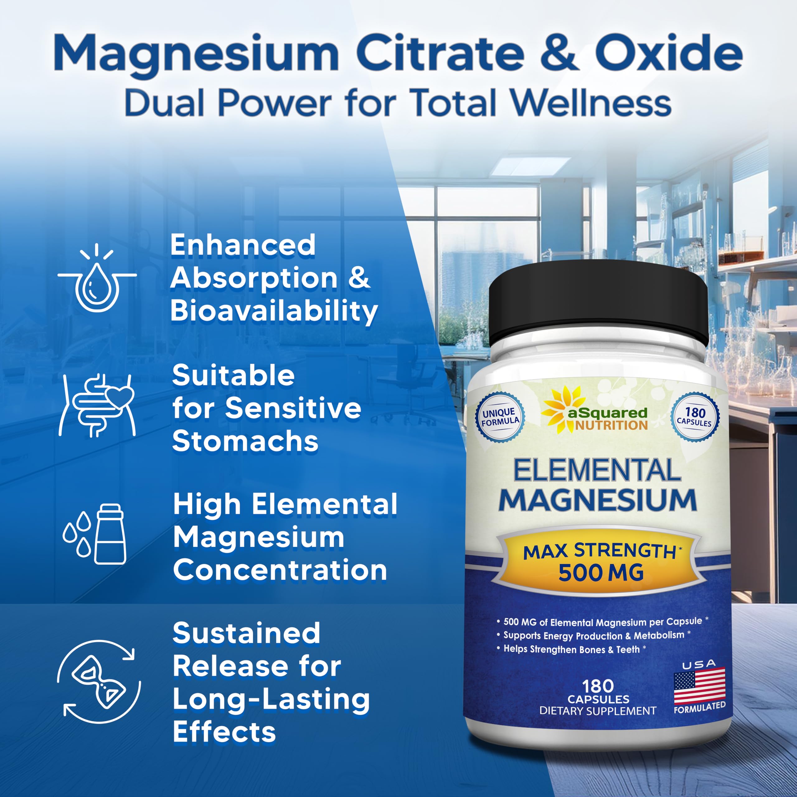 aSquared Nutrition travel-ready magnesium bottle for busy lifestyles