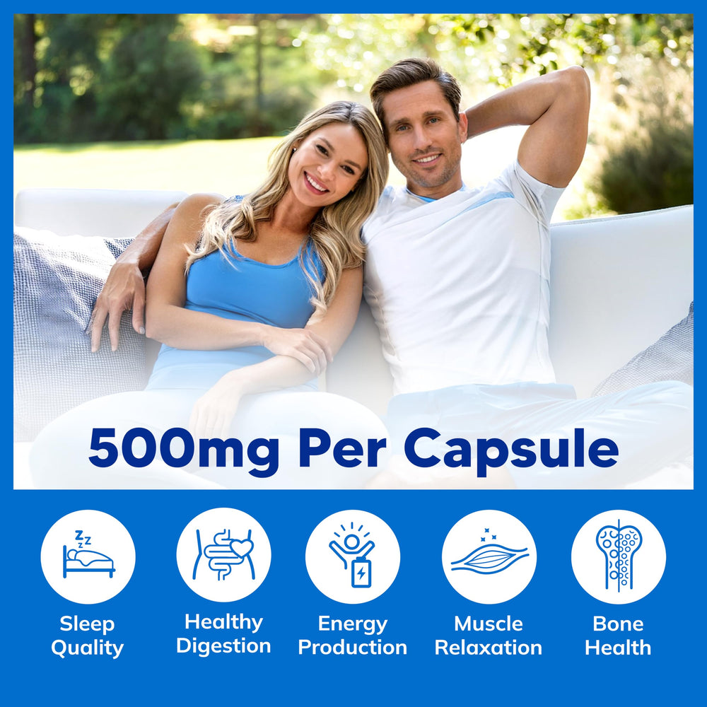 aSquared Nutrition magnesium 500mg with water signals simple daily intake
