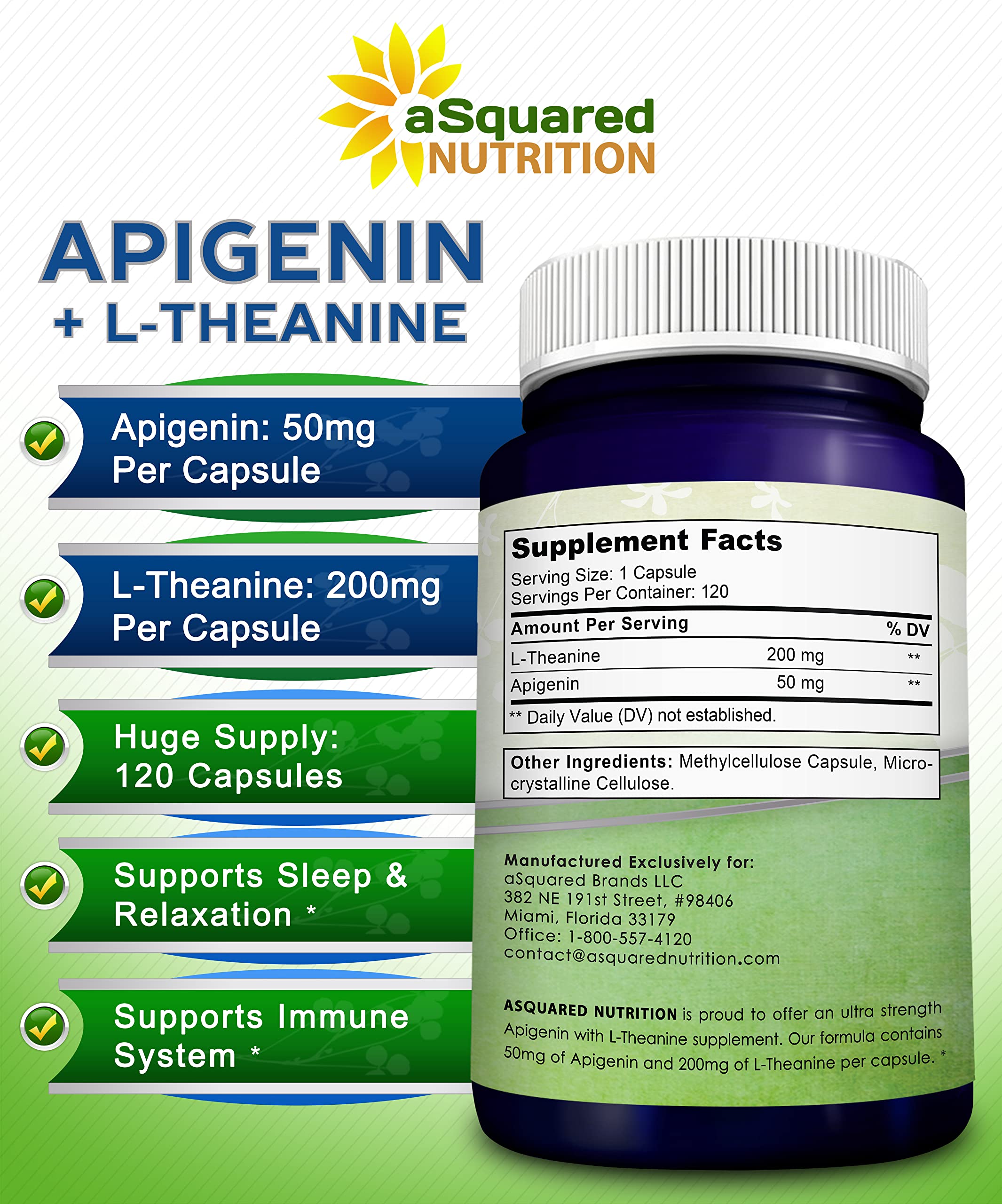 nighttime relaxation scene with aSquared Nutrition capsules