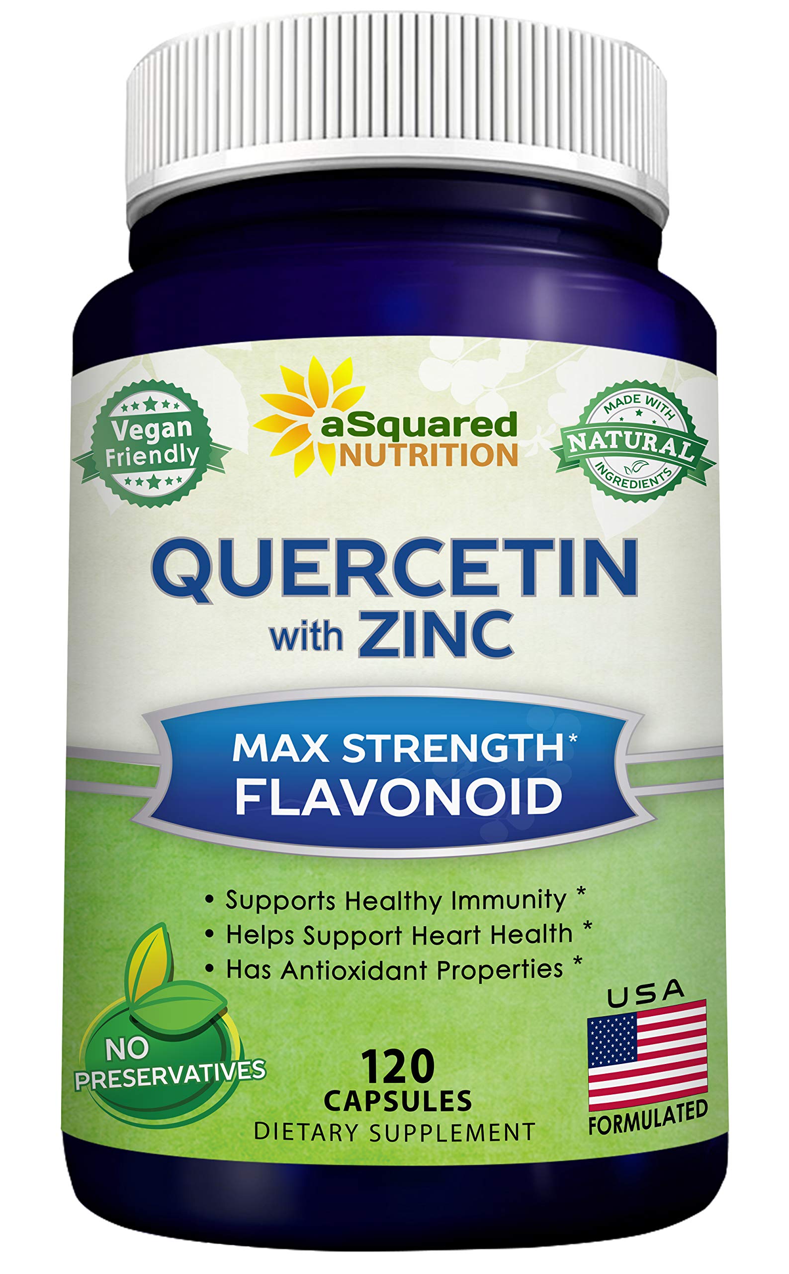 aSquared Nutrition Quercetin 1000mg bottle; supports immune response.