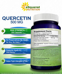 Quercetin 500mg capsule powder form supports daily wellness.