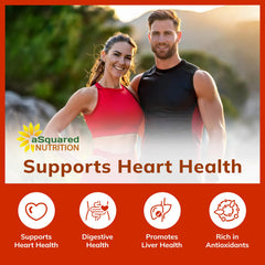 Asquared Nutrition red yeast rice ingredients panel listing monacolins and sterols.