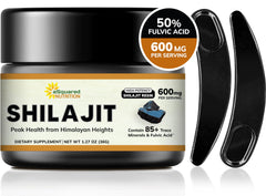 aSquared Nutrition Shilajit Resin 600mg jar front for daily vitality from a premium Himalayan source.