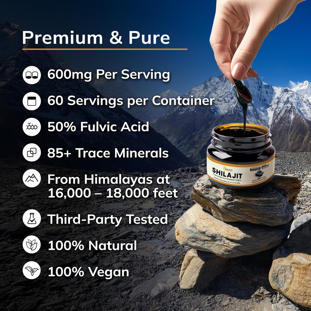 Quality-control stamp on aSquared Nutrition Shilajit Resin 600mg signals third-party testing.