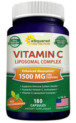 aSquared Nutrition Vitamin C Liposomal bottle demonstrating high-dose immune support.