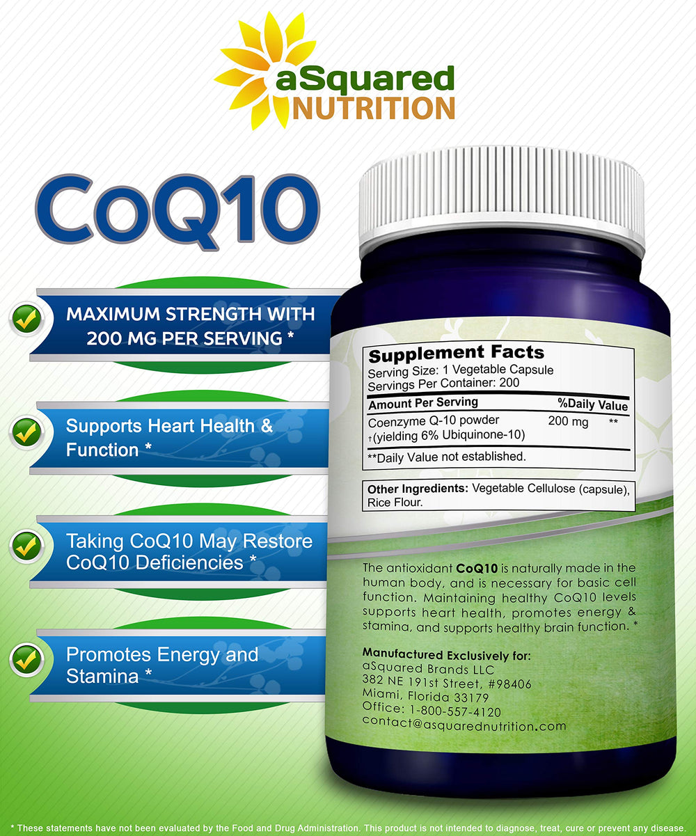 aSquared Nutrition CoQ10 powder form close-up, vegan ubiquinone