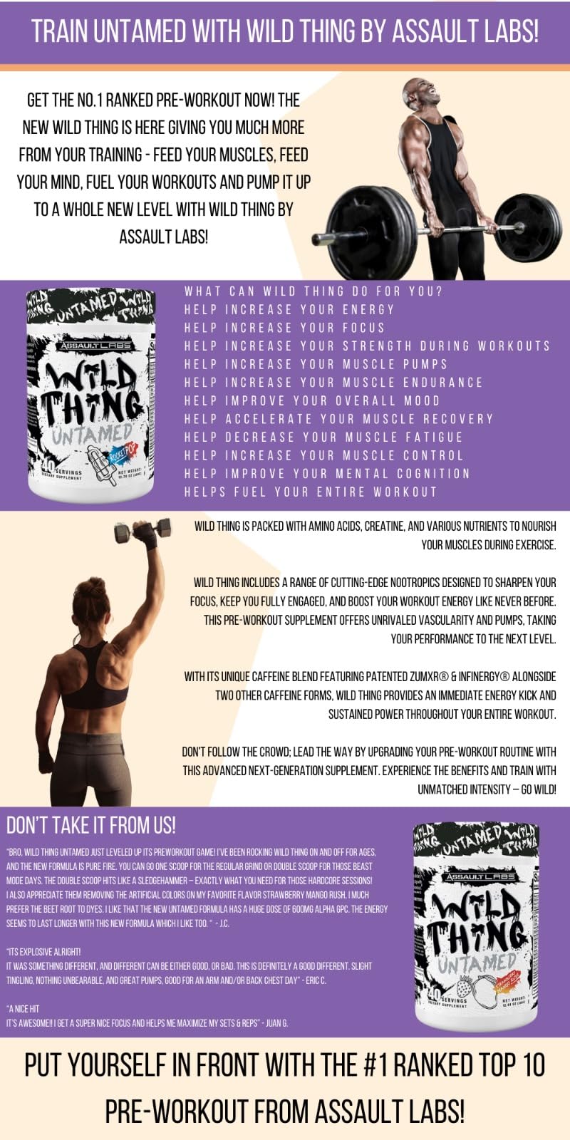 Assault Labs Wild Thing Rocket Pop flavor ready-to-drink pre-workout