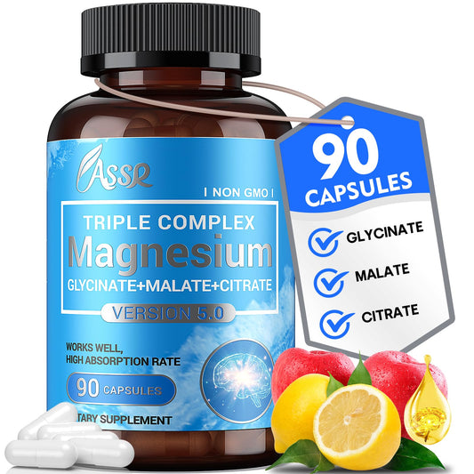 ASSR Triple Magnesium Complex bottle supports daily wellness.