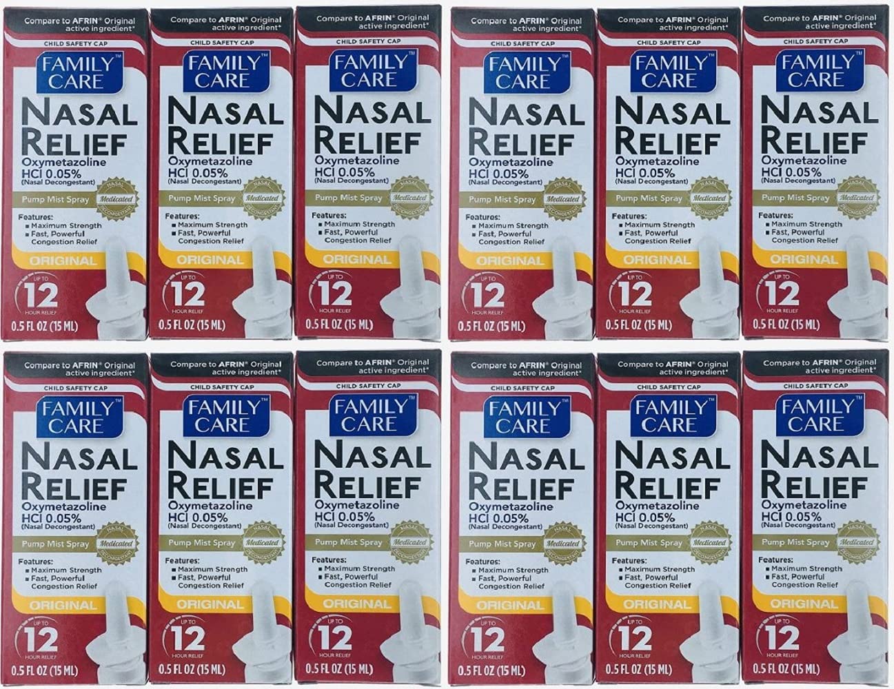 ASSURED Nasal Relief Spray bottle with quick, convenient mist for temporary relief